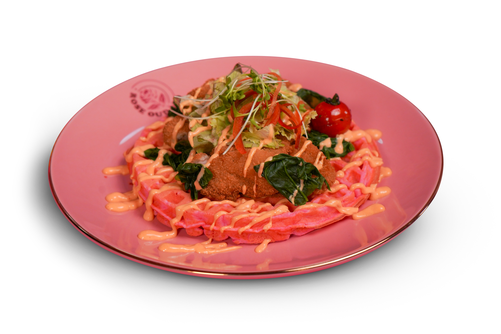 Rose Oud crispy Chicken with spinach (1)
