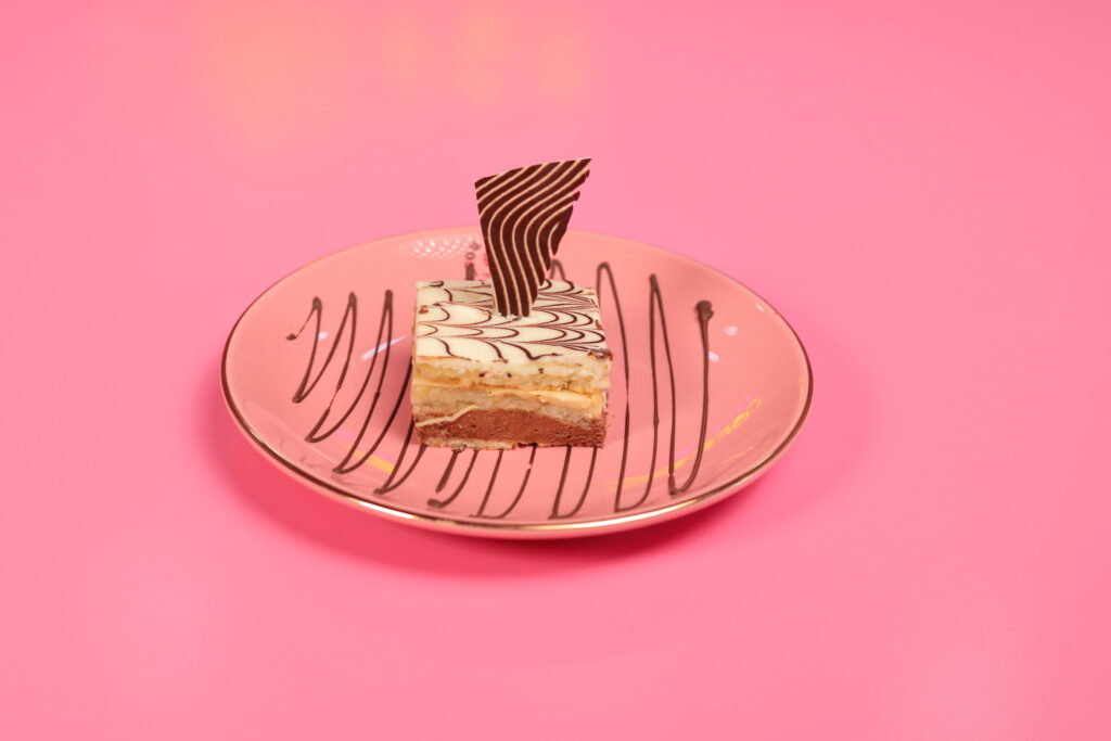 Rose-infused cake slice served at Rose Oud Café in Colombo