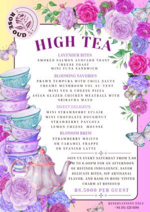 Rose Oud Café – High Tea Food Menu 02